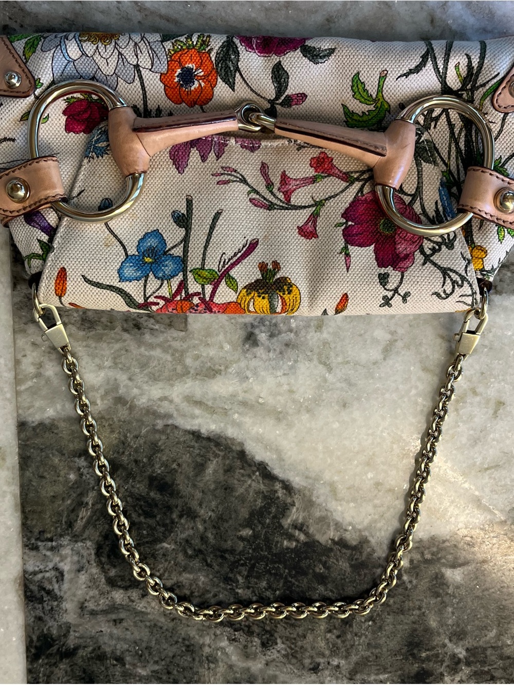 Gucci FLORA Horsebit Gold Chain Evening purse MINT - RARE / TOM FORD ERA - Picture 2 of 15